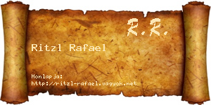Ritzl Rafael névjegykártya